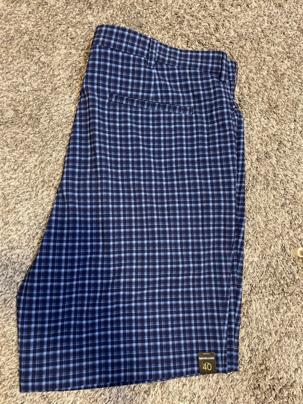 Roundtree & Yorke Performance Blue Plaid Golf Hybrid Shorts 40 Waist 9" Inseam - Picture 4 of 8
